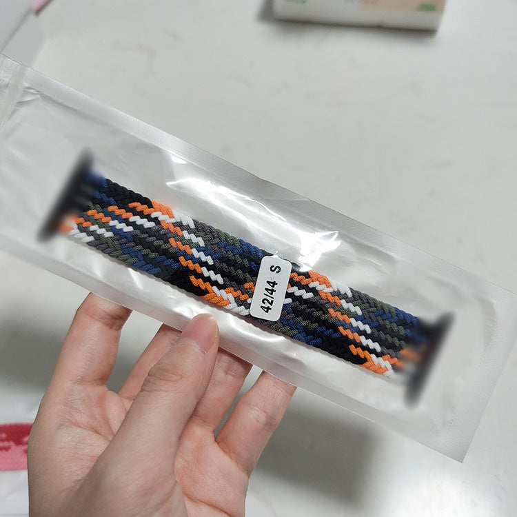 Suitable for woven rainbow watch strap Apple Apple Watch watch strap 6th generation iwatch sports S7 generation soft S6