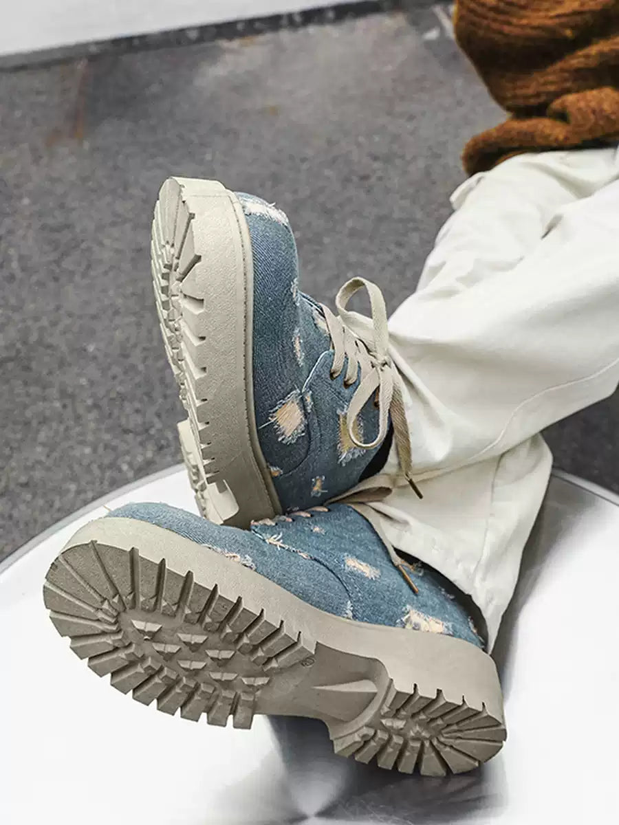 2025 Spring niche design leather shoes for men and women retro dark spiked thick-sole